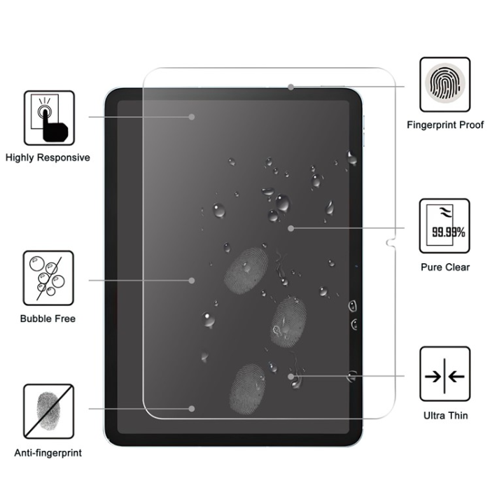A-One Brand - iPad 10.9 (2022) Skal TPU med Härdat Glas Skärmskydd - Clear