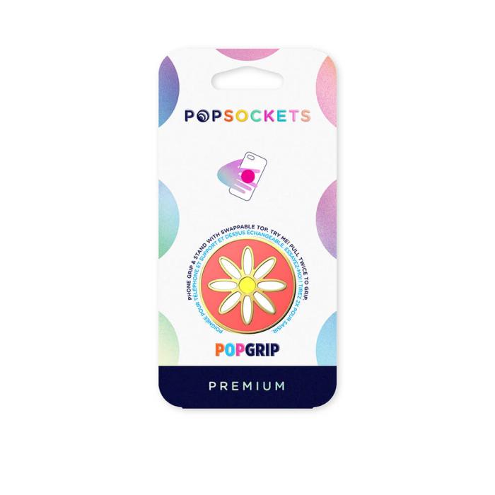 PopSockets - POPSOCKETS Enamel Quaint Daisy Coral Avtagbart Grip