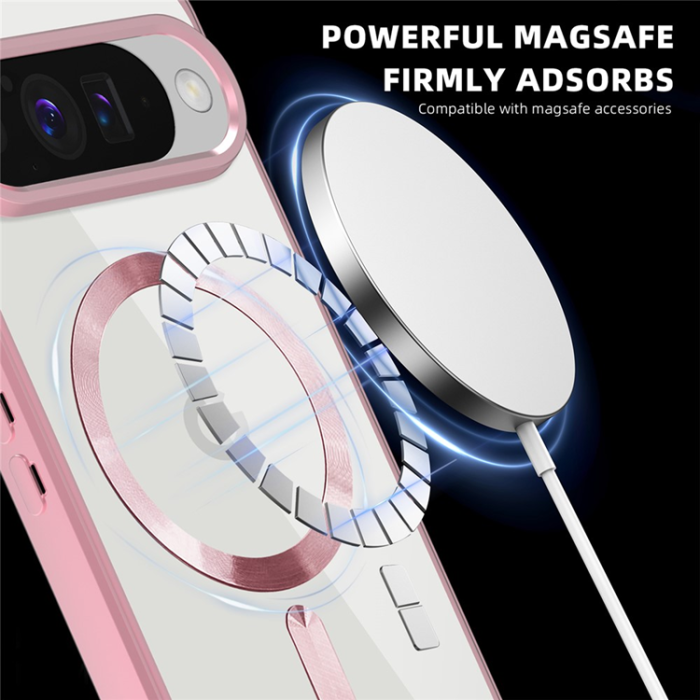 A-One Brand - Google Pixel 10/10 Pro Mobilskal MagSafe med Korthållare - Rosa
