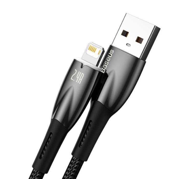 BASEUS - Baseus USB-A till Lightning kabel 2.4 A 2m - Svart