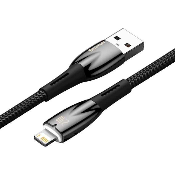 BASEUS - Baseus USB-A till Lightning kabel 2.4 A 2m - Svart