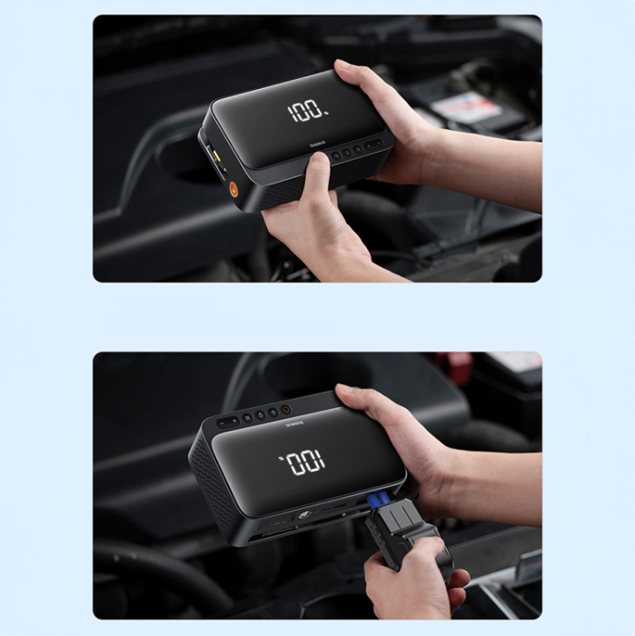 BASEUS - Baseus 4in1 Starthjälp 600A Powerbank 6000mAh Compressor, Flashlight