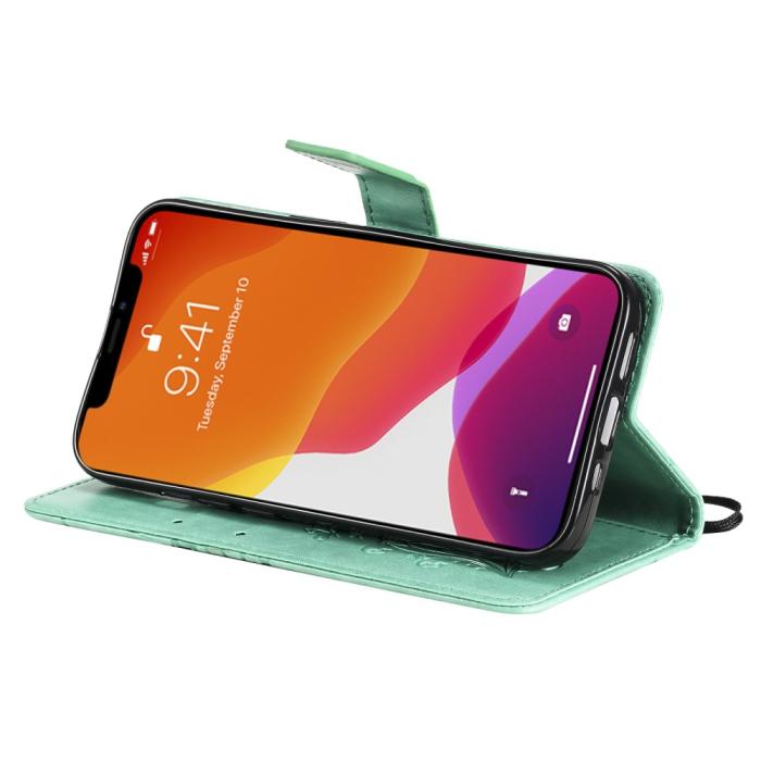OEM - Fjärilar Plånboksfodral iPhone 13 - Turkos