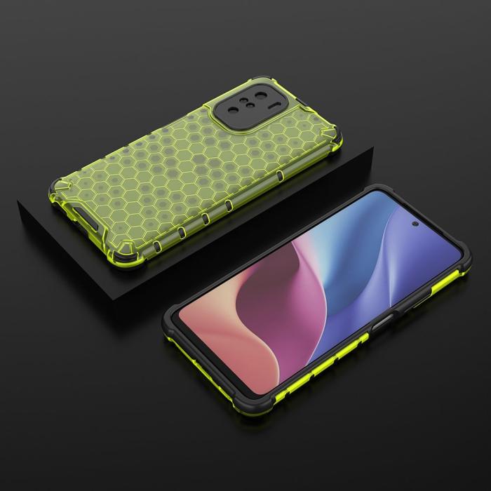 Ruhtel - Honeycomb Armor Bumper Skal Redmi Poco F3 - Grön