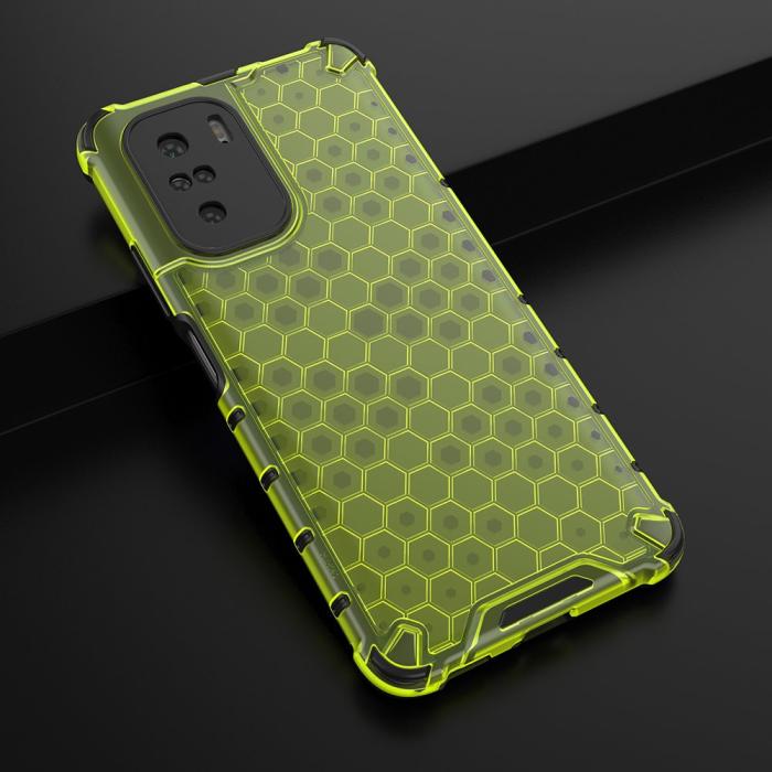 Ruhtel - Honeycomb Armor Bumper Skal Redmi Poco F3 - Grön
