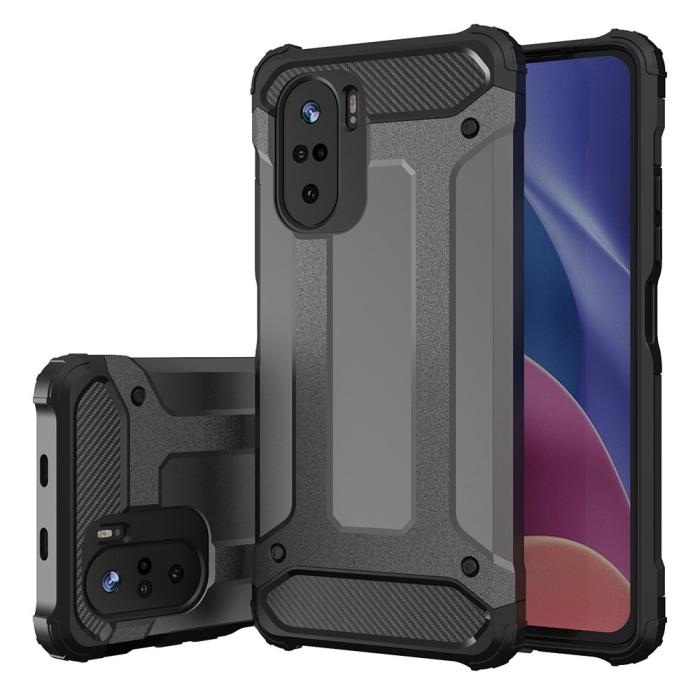 Ruhtel - Hybrid Armor Rugged Mobilskal Redmi Poco F3 - Guld