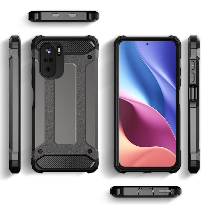 Ruhtel - Hybrid Armor Rugged Mobilskal Redmi Poco F3 - Guld
