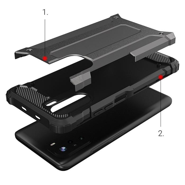 Ruhtel - Hybrid Armor Rugged Mobilskal Redmi Poco F3 - Guld