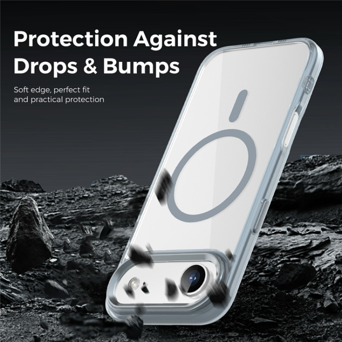 A-One Brand - iPhone Air Mobilskal MagSafe TPU+PC Transparent - Titangrå