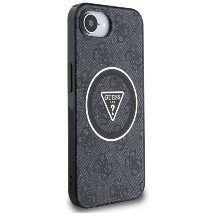 Guess - Guess iPhone 16e Mobilskal Magsafe Metal Glitter - Svart