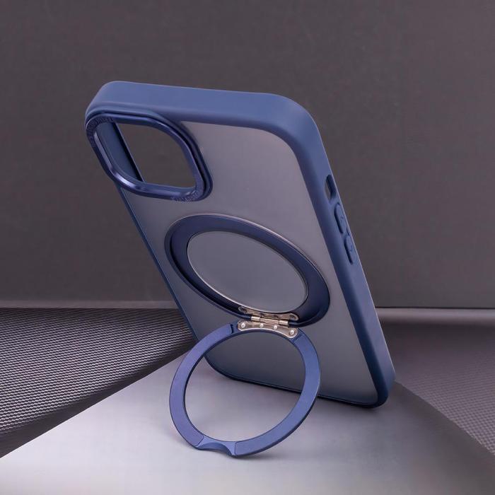 OEM - Mag Ring Roterande Skal iPhone 13 Pro Marint Blått