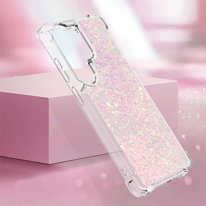 OEM - Mobilskal till Samsung Galaxy S26 Ultra TPU Glittrande Stötskydd Rosa Pentagram
