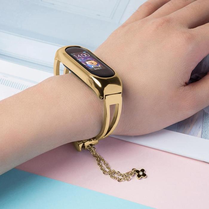 UTGATT1 - Metall Ersättningsarmband till Xiaomi Mi Band 6/5/4/3 - Guld