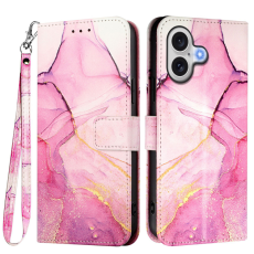 A-One Brand - iPhone 17 Plånboksfodral Marble Pattern med Rem LS001