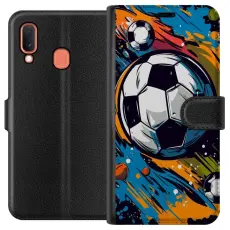 iSecrets - Pl&aring;nboksfodral till Samsung Galaxy A20e med Fotbollar