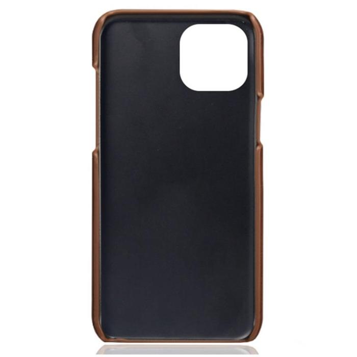 OEM - iPhone 14 Plus Skal Korthållare PU Läder - Brun