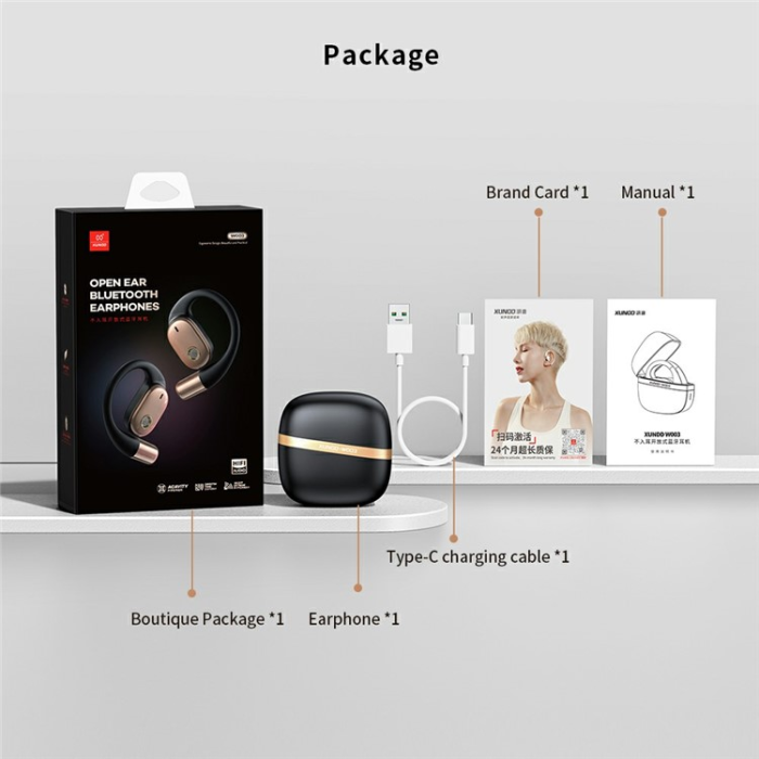 XUNDD - XUNDD On-Ear Hörlurar Bluetooth Vattentätt W003 - Apricot