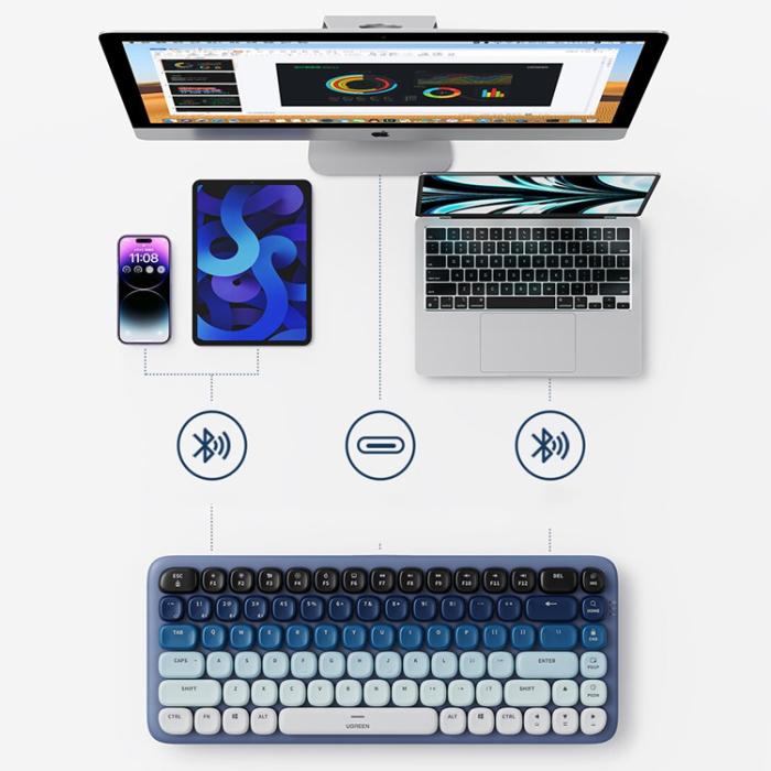 Ugreen - Ugreen Trådlös English Keyboard Med bakgrundsbelysning