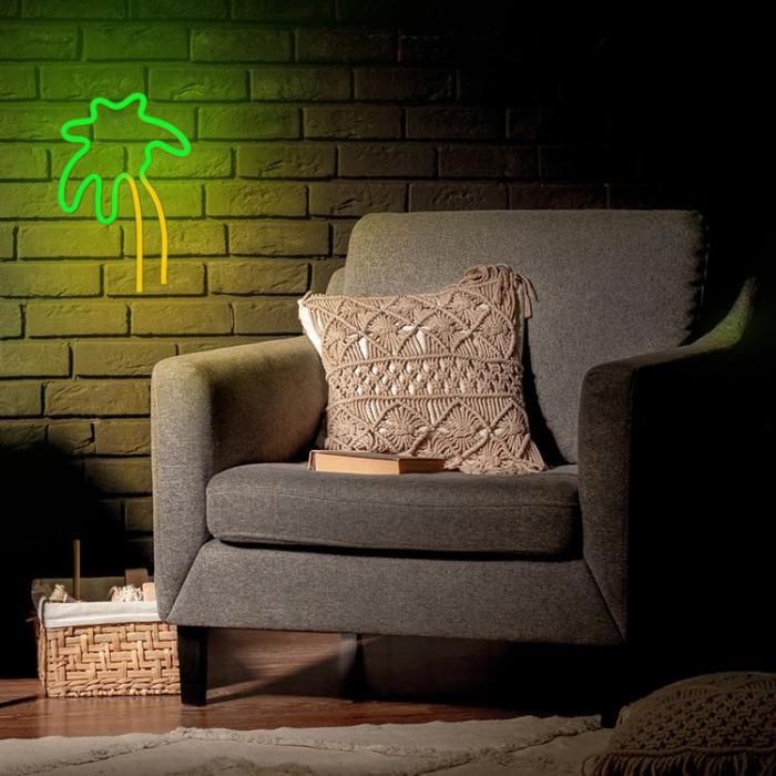 Neolia - Neolia LED Neon Light PALM På Stativ NNE04 - Grön/Orange