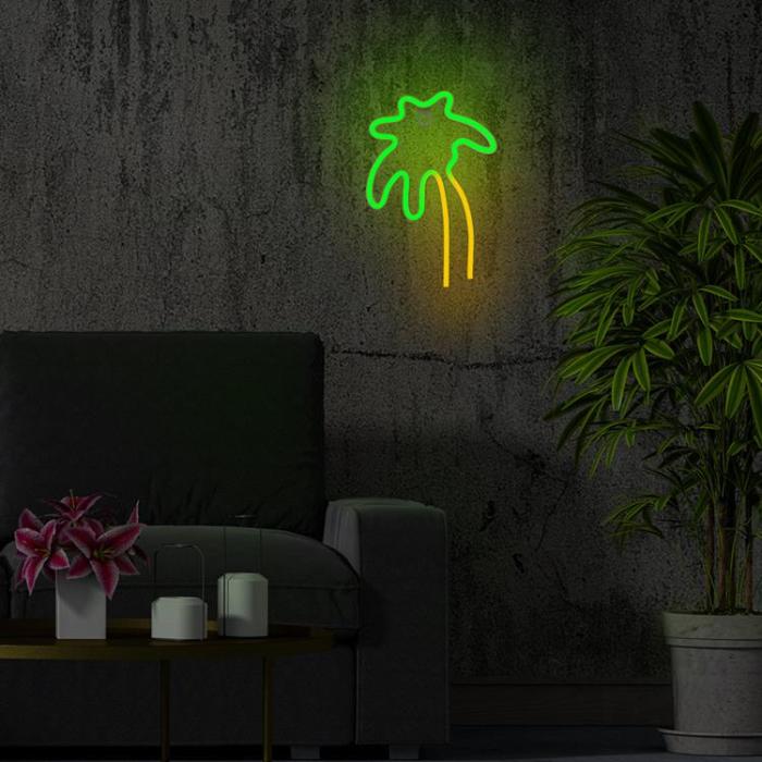 Neolia - Neolia LED Neon Light PALM På Stativ NNE04 - Grön/Orange