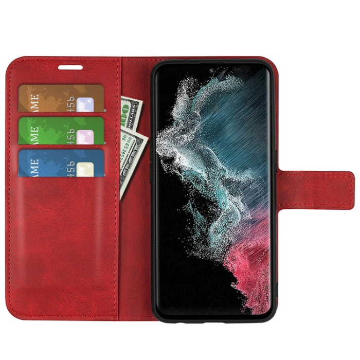 OEM - Galaxy S23 Ultra Plånboksfodral Folio Flip - Röd