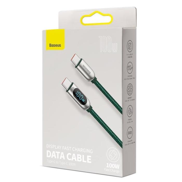 BASEUS - Baseus USB-C till USB-C kabel 100W 1m - Vit
