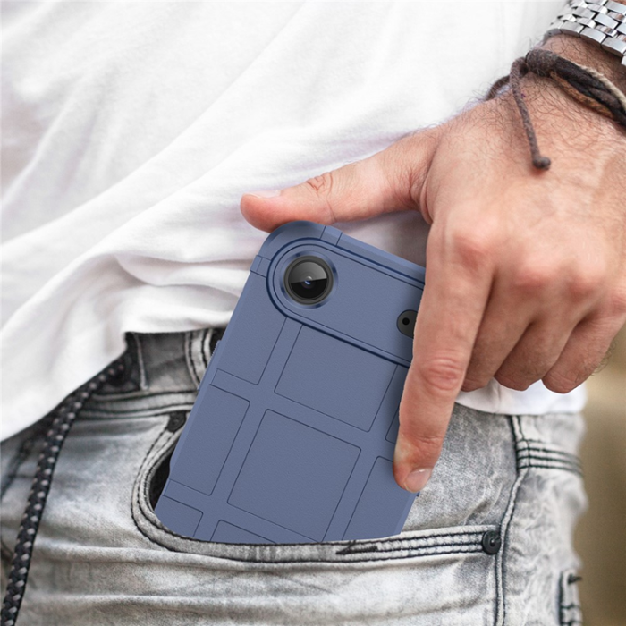 A-One Brand - iPhone Air Mobilskal Grid Design Scratch-Proof Soft TPU - Blå