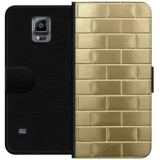 Gustaf - Pl&aring;nboksfodral till Samsung Galaxy Note 4 med Gyllene Murstenar