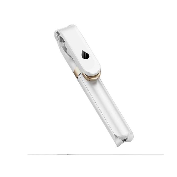 OEM - Selfiestick / Tripod fjärrkontroll med LED light - Vit