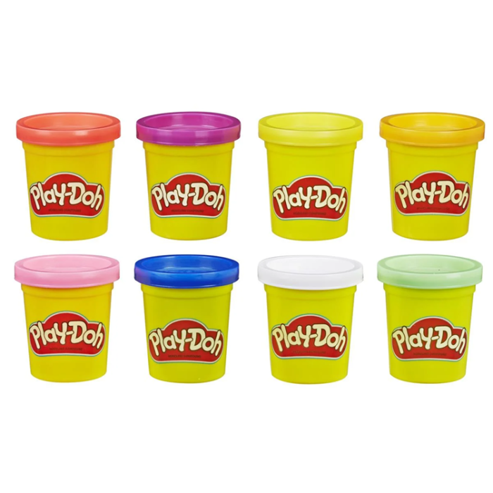 PLAY-DOH - PLAY-DOH Compound 8 Pack, Rainbow & Neon (Blandade)