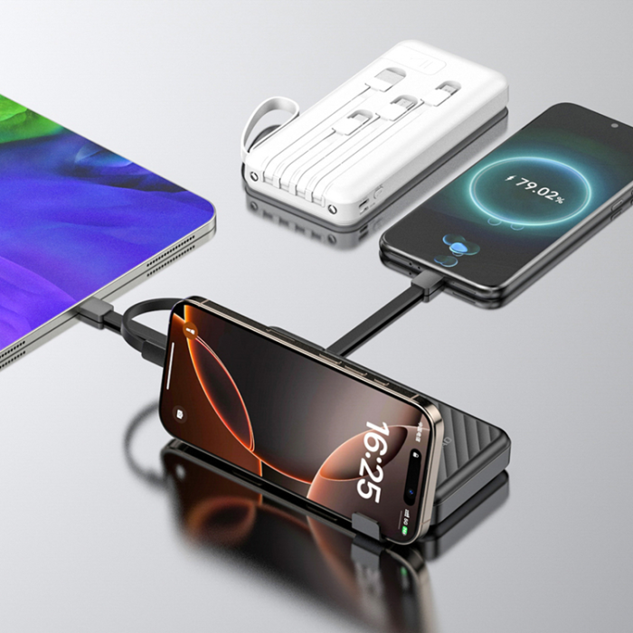 Dudao - Dudao Powerbank K11 10000mAh med Kabel - Vit