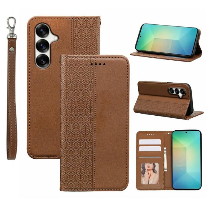 OEM - Plånboksfodral för Samsung Galaxy S26 Plus Konstläder - Brun