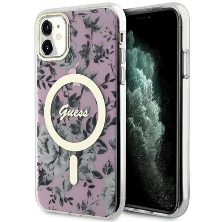Guess iPhone 11/XR Mobilskal Magsafe Flower - Rosa | 2353 | AlltMobil