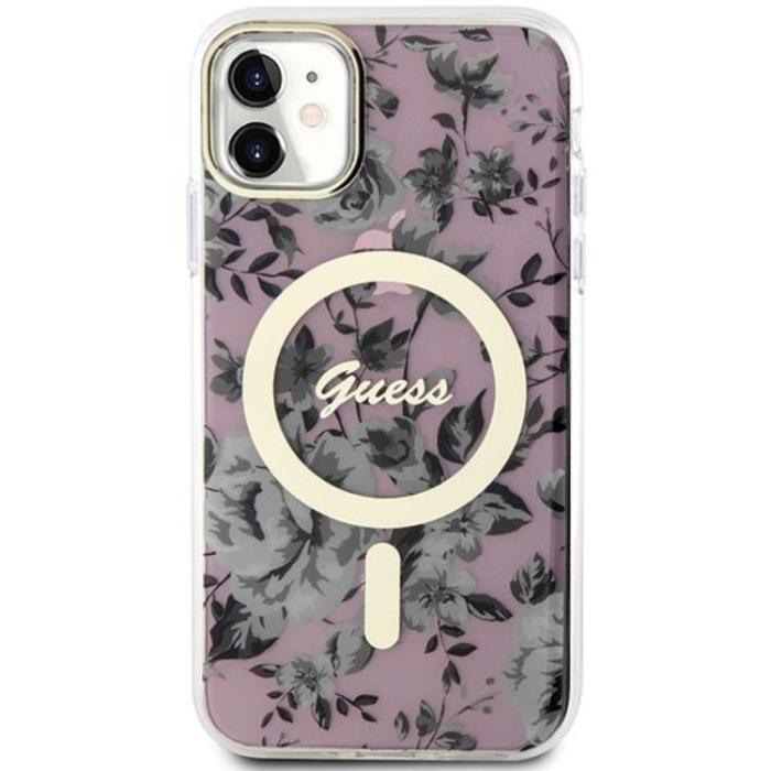 Guess - Guess iPhone 11/XR Mobilskal Magsafe Flower - Rosa