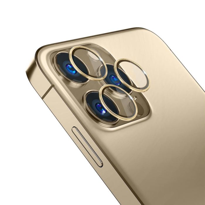 3MK - 3MK iPhone 13 Pro/13 Pro Max härdat glas Kameraskydd - Guld