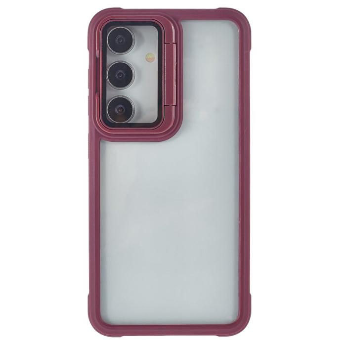 OEM - Mobilskal för Samsung Galaxy S26 Plus PC + TPU med kickstand - Vinröd