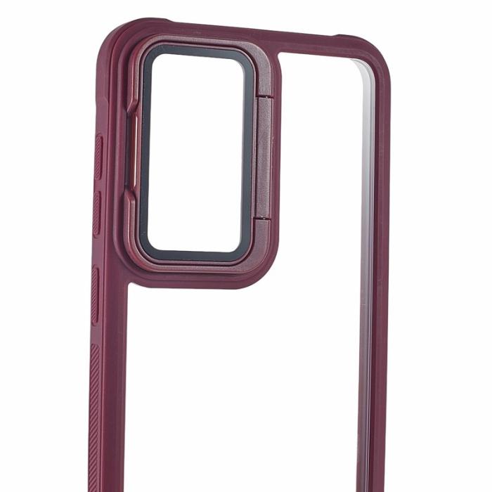 OEM - Mobilskal för Samsung Galaxy S26 Plus PC + TPU med kickstand - Vinröd