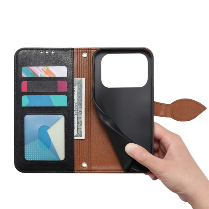 A-One Brand - iPhone 17 Pro Plånboksfodral Leaf Magnetiskt Spänne Konstläder