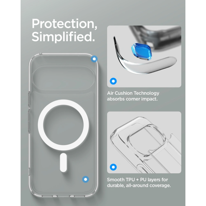 Spigen - Spigen Mobilskal För Google Pixel 11 Pro Magsafe Ultra Hybrid - Clear/Vit