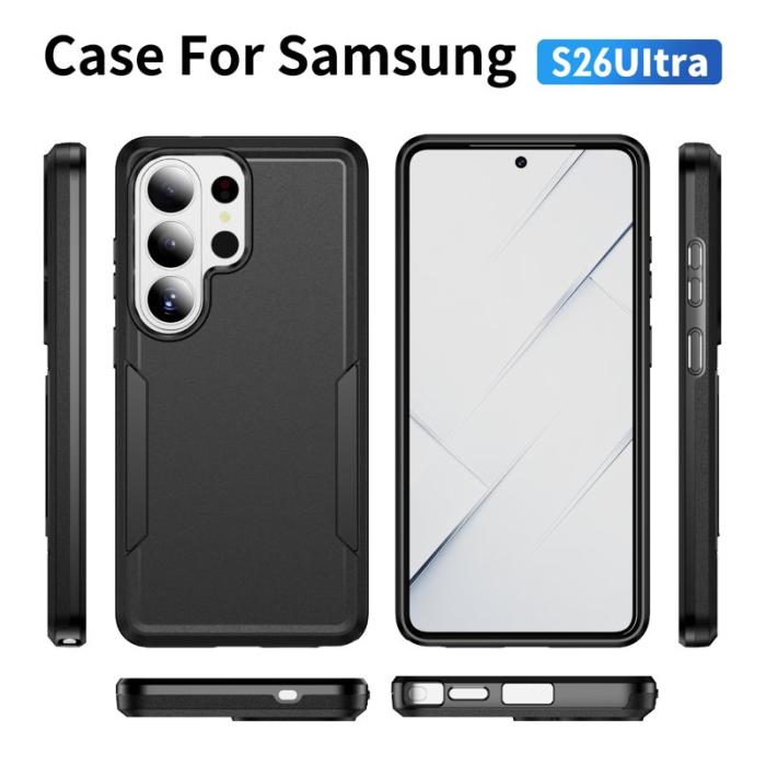OEM - Mobilskal för Samsung Galaxy S26 Ultra PC + TPU Militärklass - Svart
