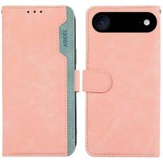ABEEL - ABEEL Mobilskal till iPhone Air Splicing Konstl&auml;der Flip RFID-Skydding - Rosa