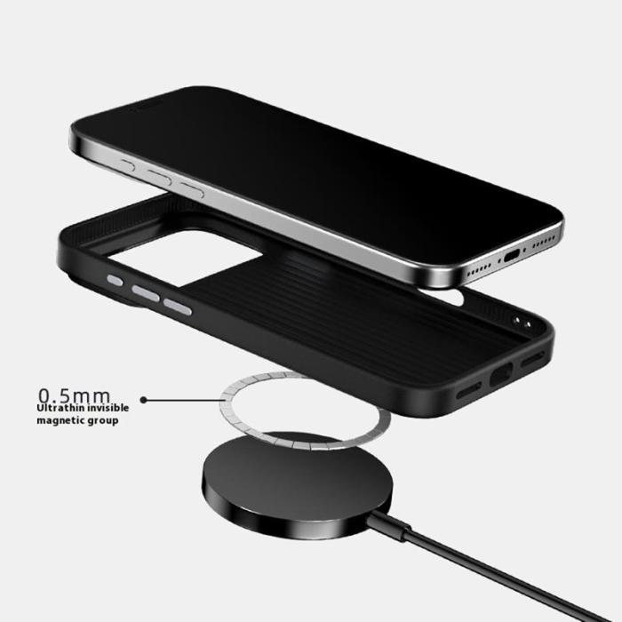ABEEL - ABEEL Mobilskal till iPhone Air PC TPU Aluminium PU Läder MagSafe - Textur 1