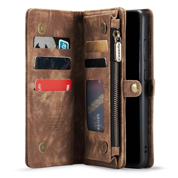 Caseme - CASEME 008 Series Samsung Galaxy S21 Konstläder Plånboksfodral Magnetisk Brun