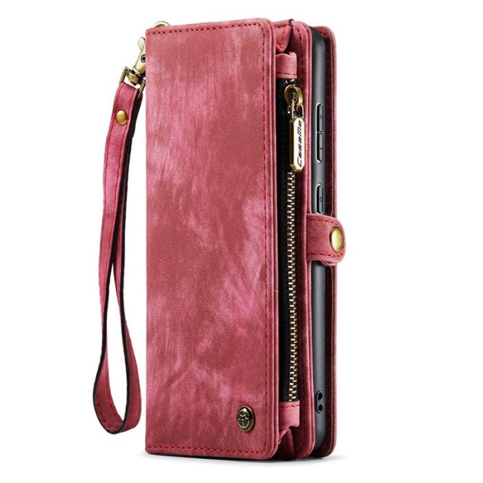 Caseme - CASEME 008 Series Samsung Galaxy S21 Konstläder Plånboksfodral Röd