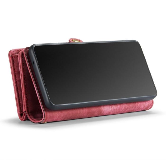 Caseme - CASEME 008 Series Samsung Galaxy S21 Konstläder Plånboksfodral Röd