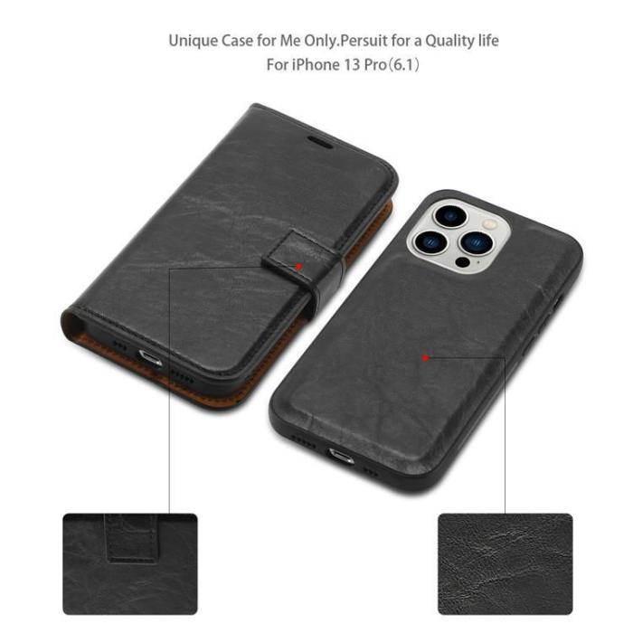 OEM - iPhone 15 Pro Plånboksfodral 2-in-1 Detachable - Röd