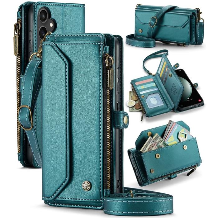 Caseme - CASEME Plånboksfodral Konstläder för Samsung Galaxy S23 FE - Grön