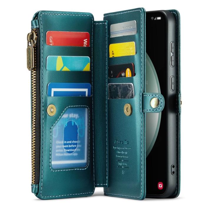 Caseme - CASEME Plånboksfodral Konstläder för Samsung Galaxy S23 FE - Grön