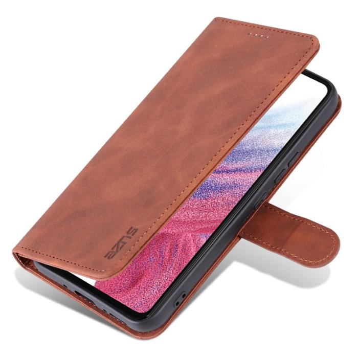 AZNS - AZNS Samsung Galaxy A34 5G Plånboksfodral Konstläder - Brun