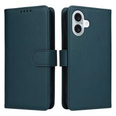 BETOPNICE - BETOPNICE iPhone 16 Plus Pl&aring;nboksfodral Magnetiskt Konstl&auml;der - Bl&aring;